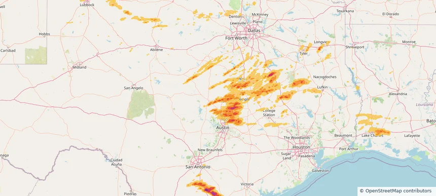 Copperas Cove, TX — April 30, 2025 — regional hail footprint preview