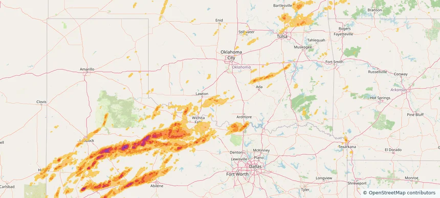 Duncan, OK — April 29, 2025 — regional hail footprint preview