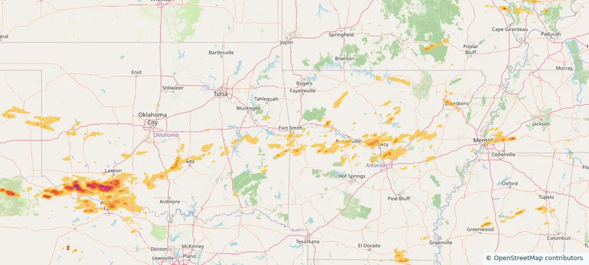 Fort Smith, AR — May 01, 2025 — regional hail footprint preview
