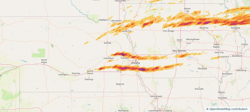 Fremont, NE — April 17, 2025 — regional hail footprint preview