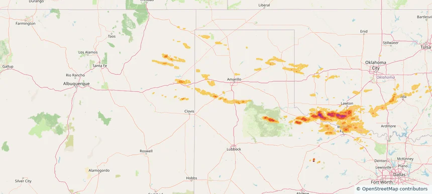 Hereford, TX — May 01, 2025 — regional hail footprint preview