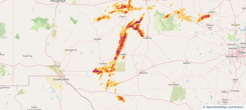 Hobbs, NM — April 25, 2025 — regional hail footprint preview