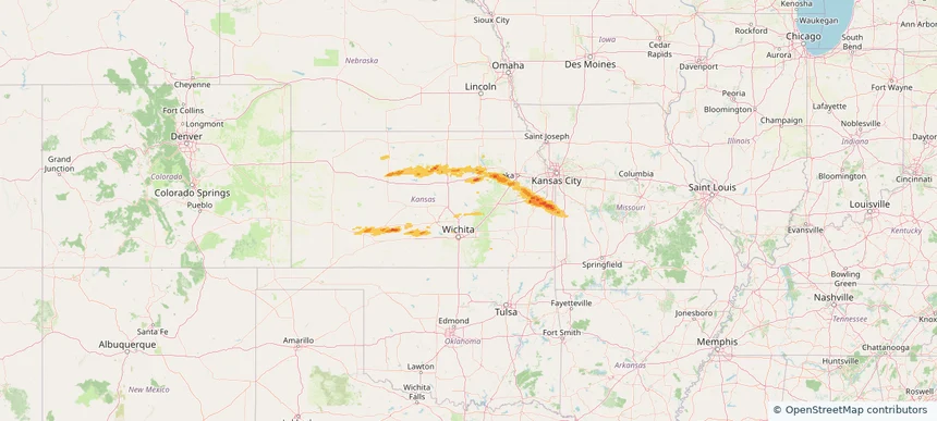 Historical Hail — 2025-04-16 — regional hail footprint preview