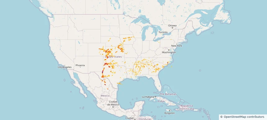 Historical Hail — 2025-04-23 — regional hail footprint preview