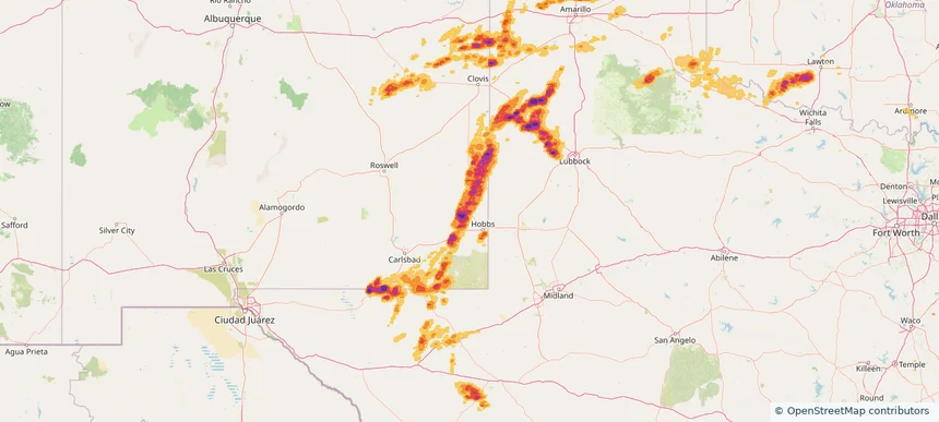 Lovington, NM — April 25, 2025 — regional hail footprint preview