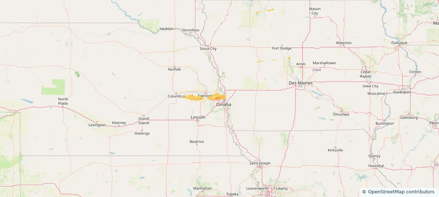 Omaha, NE — April 21, 2025 — regional hail footprint preview