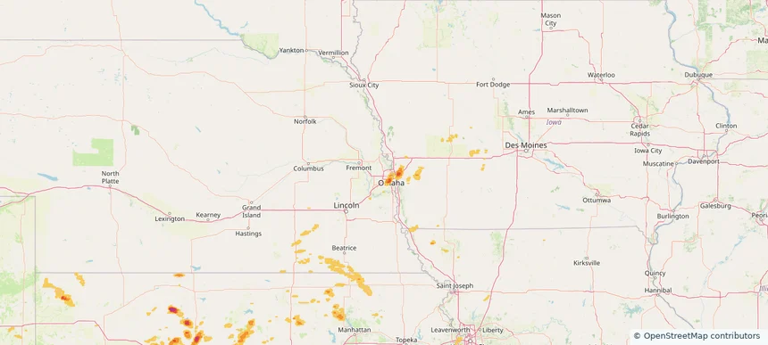 Omaha, NE — April 24, 2025 — regional hail footprint preview