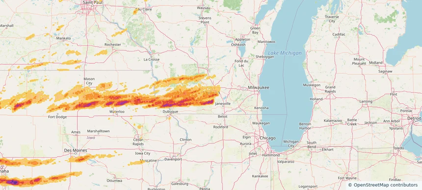 Oregon, WI — April 17, 2025 — regional hail footprint preview