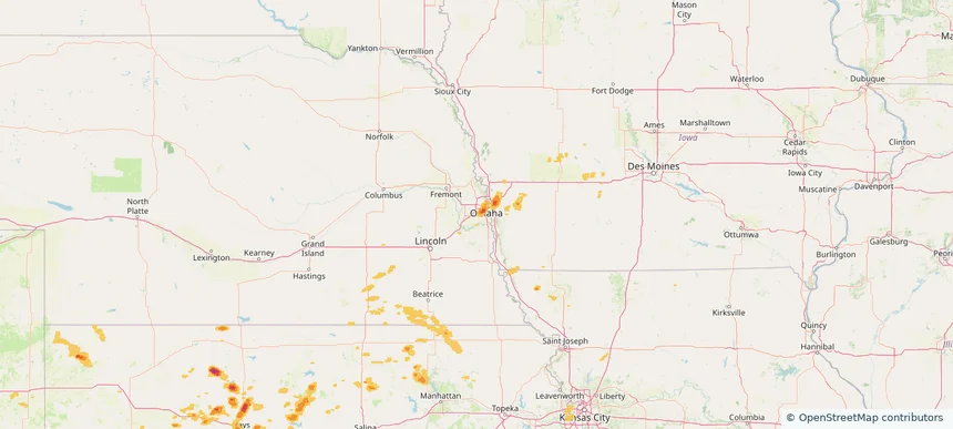 Papillion, NE — April 24, 2025 — regional hail footprint preview