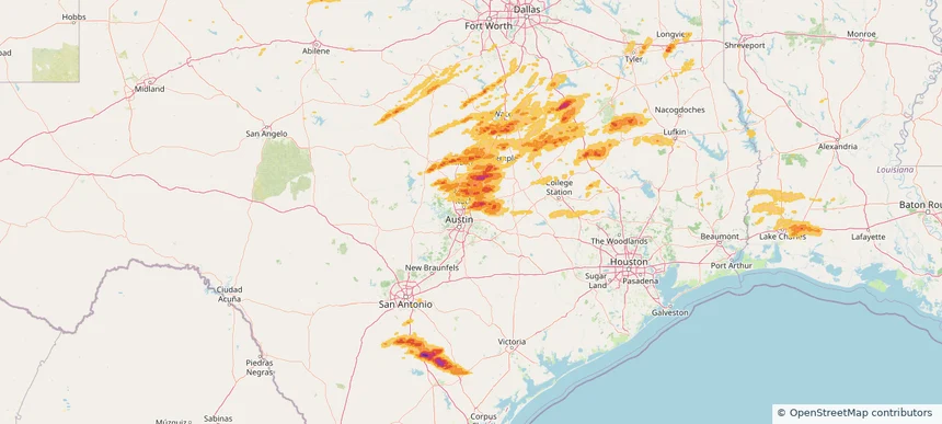 Pflugerville, TX — April 30, 2025 — regional hail footprint preview