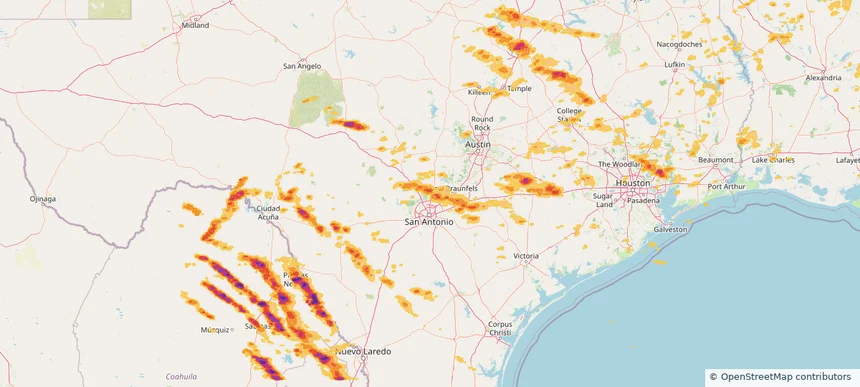 Timberwood Park, TX — May 02, 2025 — regional hail footprint preview
